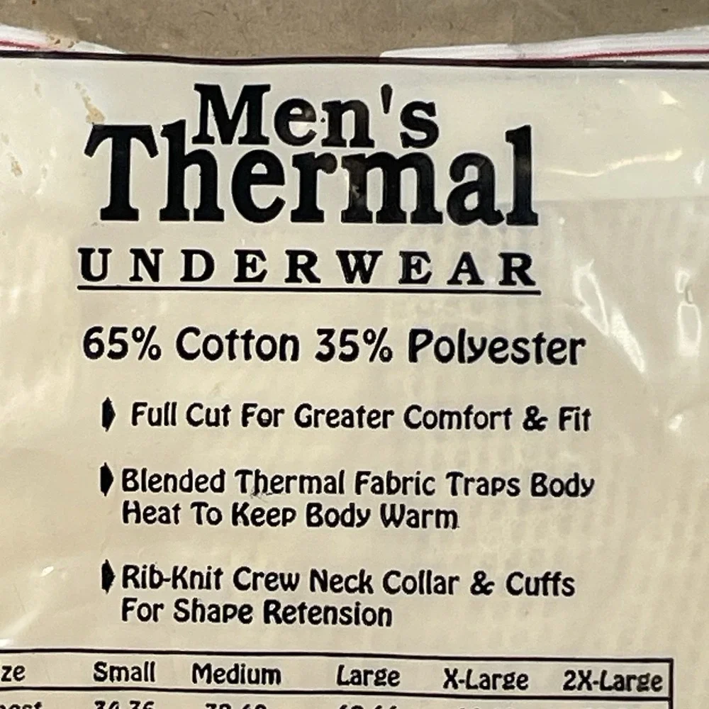 Men's Thermal Underwear Ankle Length Drawer XL 42-44 Long John New Old Stock